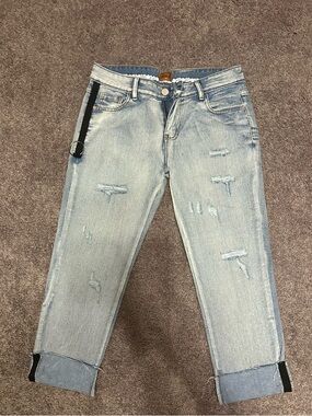 POL Light Blue Distressed Boyfriend Jeans with Cuff